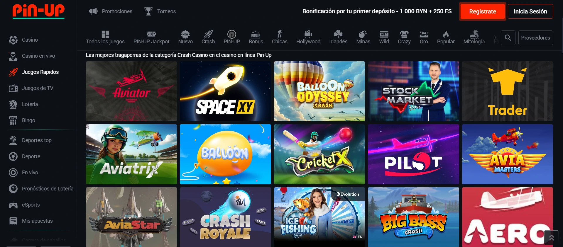 pinup casino fast games